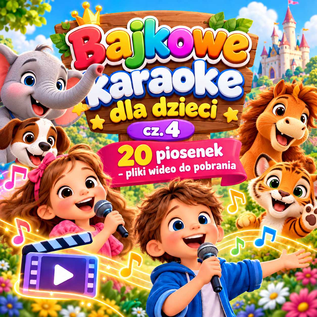 karaoke dla dzieci - część 4 - 20 piosenek w 3 wersjach - 60 plików video do pobrania